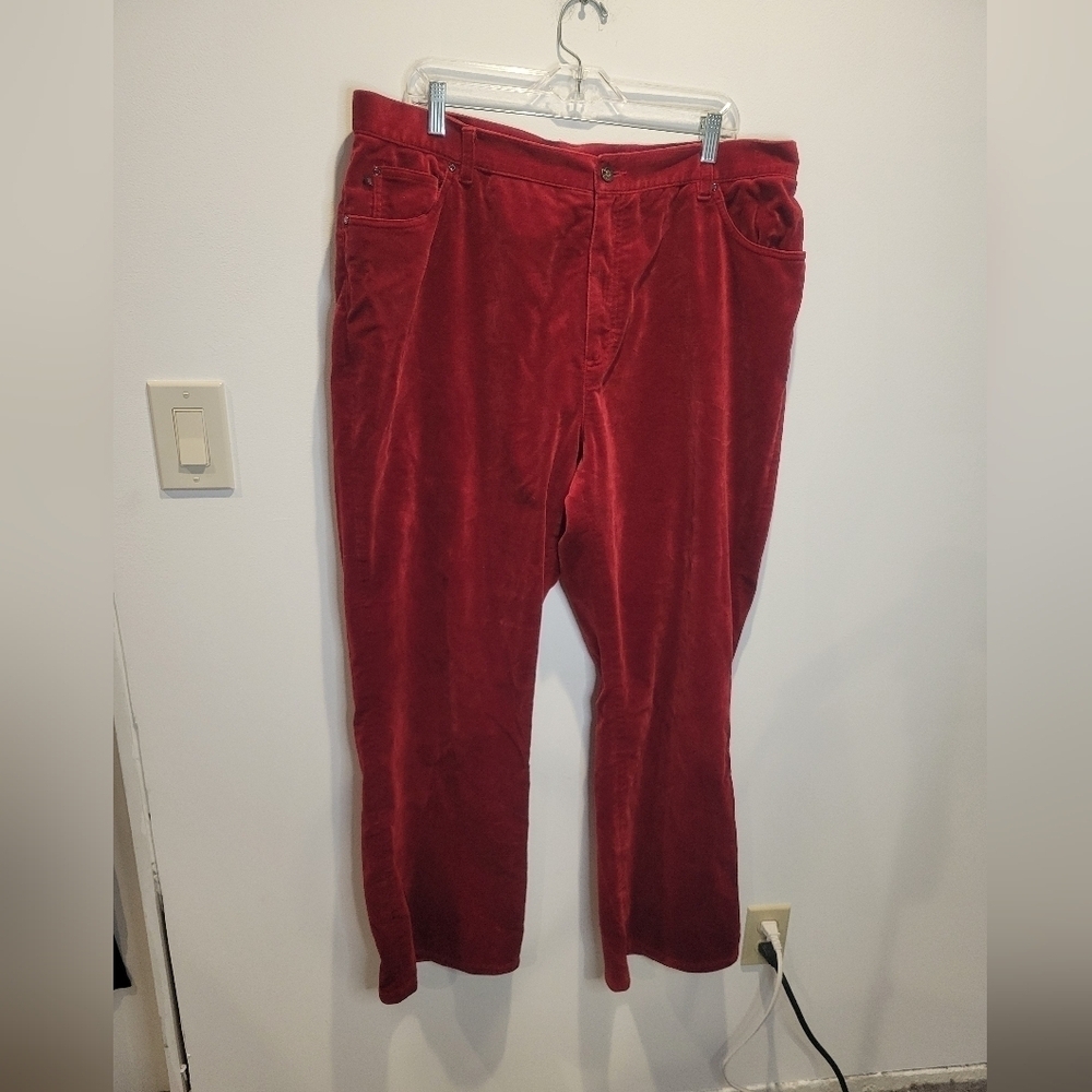 Vintage ralph lauren jeans size XL red velvet pants high rise